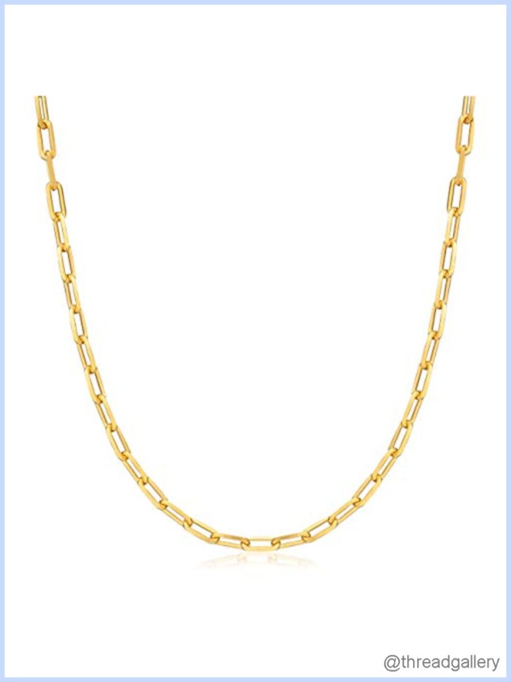 18K Gold Plated Paperclip Necklace Chain 4MM